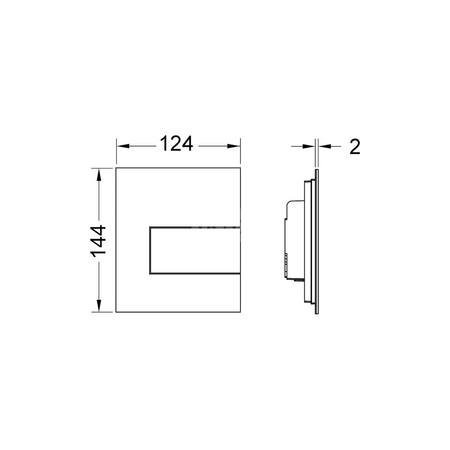 Przycisk spłukujący do stelaża do pisuaru (Mechaniczny) TECE square metal, kolor czarny mat