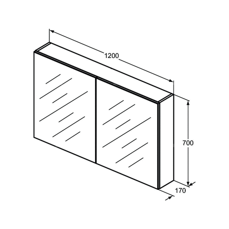 M+L SZAFKA Z LUST. NIS. 120X70 MATT AL