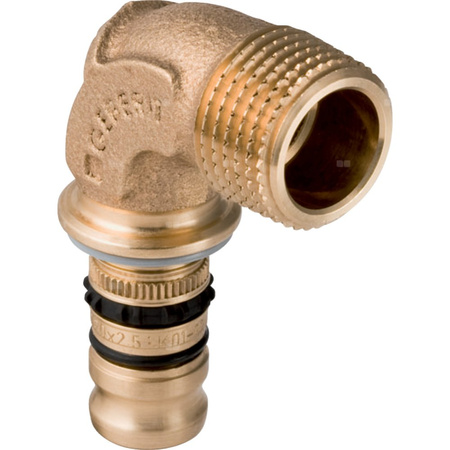 Kolano 90' GEBERIT Mepla, brąz, 20 x 1/2'' (GZ gazowy stożkowy x końcówka wciskowa)