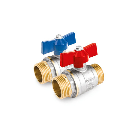 Kurek kulowy do wody powietrza glikolu (Z/Z motylek) ART. 125 EFAR 16/160 DN 1/2"Czer.