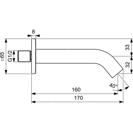 Wylewka ścienna JOY NEO 180mm CHR