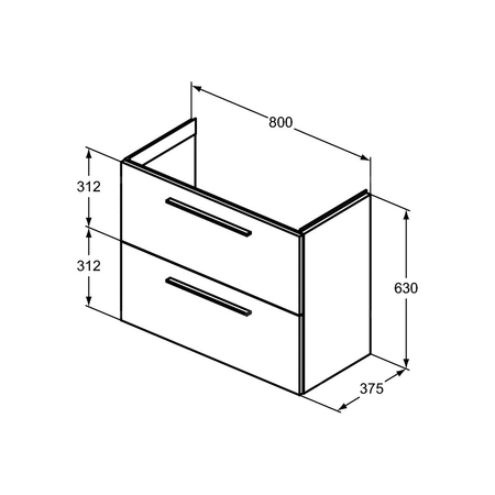 I.LIFE S SZAFKA UNIT 2 DRWS 80CM COF OAK