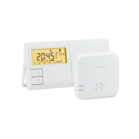 Temostat pokojowy bezprzewodowy SALUS 091FLRFV2, kolor biały 230 V z wyświetlaczem