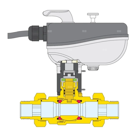 Dwudrożny kulowy zawór strefowy z napędem do instalacji klimatyzacyjnych 1" - 230V