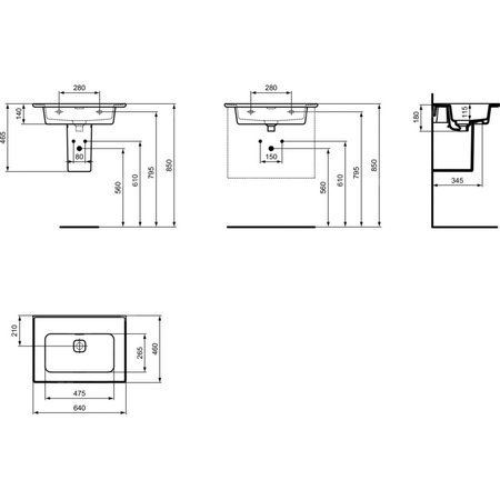 STRADA II UMYWALK 60 CM B/O
