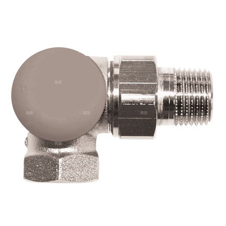 Zawór grzejnikowy termostatyczny HERZ TS-90-E 3-osiowy ab, połączenie 1/2'' (niklowanie)