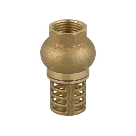 Zawór zwrotny FERRO z mosiężnym koszem ssącym - 1'', Gwint wewnętrzny, PN 10, 100'C