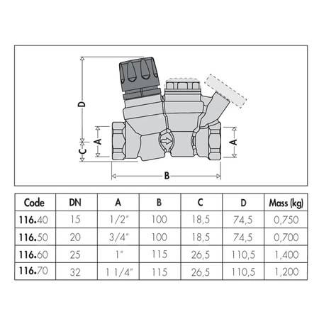 Termostatyczny zawór do cyrkulacji c.w.u. 1 1/4"