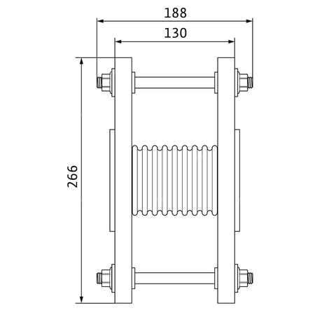 Kompensator stal nierdzewna, przył. DN 65 dł.188mm szer.185mm V 4A DN 65 WILO