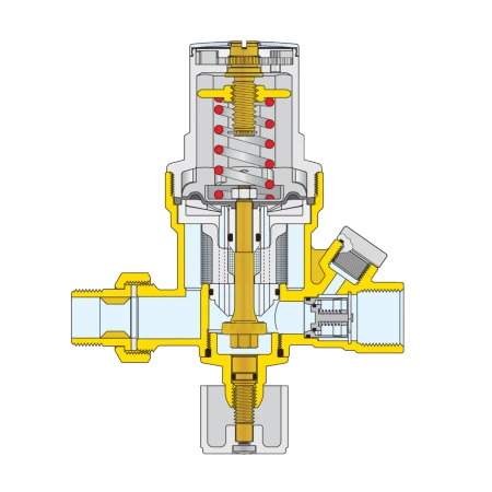 Automat. zawór napełniaj. 0,2-4 bar.1/2"z manometrem /10 -CALEFFI