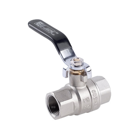 Zawór kulowy PERFEXIM HUZAR typ ciężki PHA-200/1 mosiądz niklowany 3/4'' gw x gw, uchwyt: dźwignia