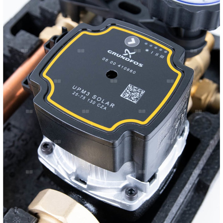 Grupa pompowa AFRISO PrimoSol 130-1 GZ 1'' x 1'', z izolacją, z pompą obiegową Grundfos UPM 3 Solar 25-75/130 mm