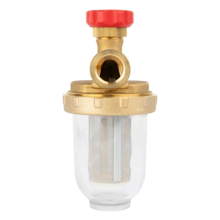 Filtr olejowy AFRISO V 1/2 - 500 Stjednorurowy fi 1/2''/1/2'' GW x GW, z wkładem stalowym, maks. przepływ 500 l/h