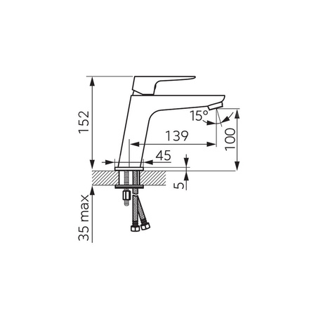 Bateria umywalkowa stojąca FERRO VITTO, chrom