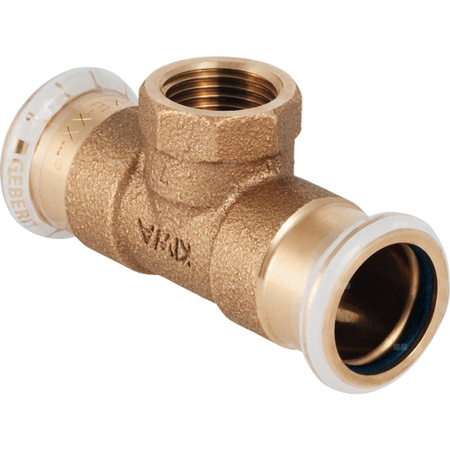 Trójnik GEBERIT Mapress Kupfer FKM przejściowy 90' Cu 28 mm x 1/2'' x 28 mm (mufa zaciskowa x GW x mufa zaciskowa)