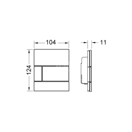 Przycisk spłukujący do stelaża do pisuaru (Mechaniczny) TECE square szkło, kolor biały / stal nierdzewna szczotkowana "anti-fingerprint"