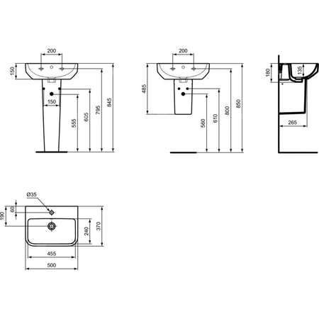 IS I.LIFE S Umywalka 50 WHITE BXD