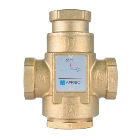Zawór temp.powrotu kotła ATV 335, DN25, Rp1", 55°C, Kvs 9 m3/h-AFRISO