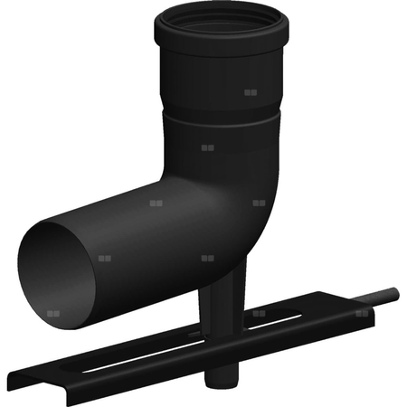 Kolano 87st. fi60mm z podporą i szyną mocującą 