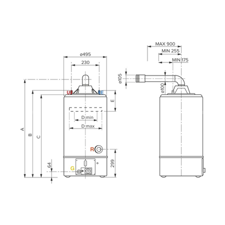 Gazowy pojemnościowy podgrzewacz wody SGA BF X 120 EE