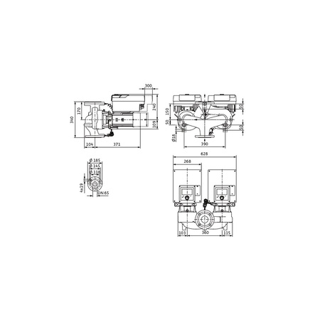 Pompa obiegowa WILO Stratos GIGA 2.0-D 65/1-15/1,5 typu in-line z silnikiem znormalizowanym 50/60 Hz, moc silnika 1.5kW 2.6 A 2930 obr/min, wlot Kołnierz DN 65