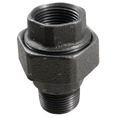 Dwuzłączka prosta nakrętno-wkrętna płaska U2 czarna 2"