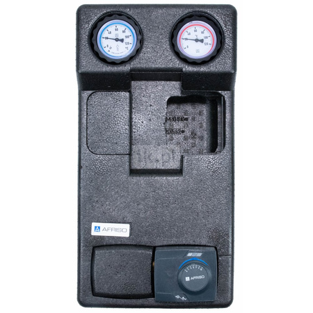 Grupa pompowa AFRISO PrimoTherm 180-2 DN 25 3-WM-SM Vario GZ x GW 1 1/2'' x 1'', z zaworem mieszającym, z izolacją, z siłownikiem arm 343 proclick