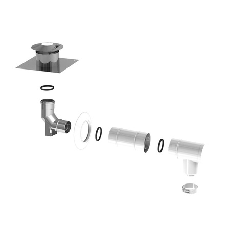 Pakiet powietrzno-spalinowy w szacht komina fi80/125mm (Kotły Beretta, CIAO GREEN, MYNUTE GREEN, EXCLUSIVE GREEN, MYNUTE BOILER GREEN, MYNUTE BOILER GREEN HE, QUADRA GREEN 25, CONICA GREEN 25, 15S, 25S, KOMPAKT GREEN 25, 16S, 25S, 35S, EXCLUSIVE GREEN HE
