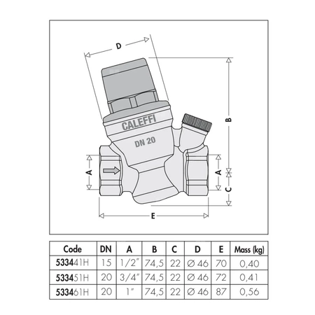 Regulator ciśnienia – wersja skośna z możliwością przyłączenia manometru 3/4" praca w wysokiej temperaturze