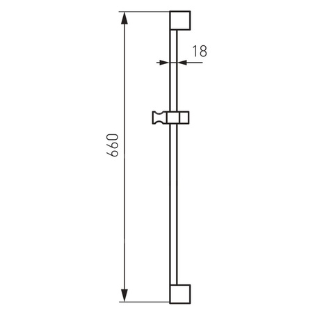 Drążek natrysku przesuwnego, chrom