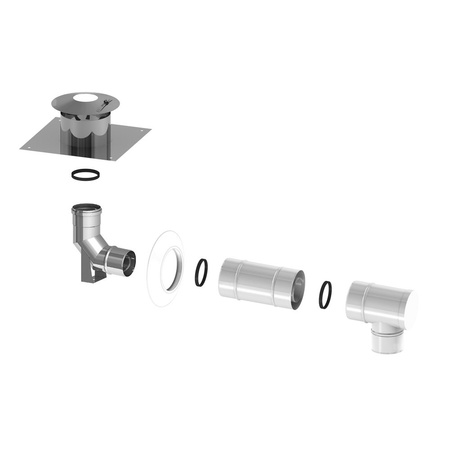 Pakiet powietrzno-spalinowy w szacht komina fi60/100mm (Kotły Vaillant eco TEC/5, VC/VCW, ecoTEC plus, VCW ecoTEC pro o mocy poniżej 36 kW, ecoCOMPACT/4, auro-COMPACT/4: VC 146/5-5, VC 206/5-5, VC 246/5-5, VCW 226/5-3, VCW 296/5-5, VCS 206/4-5, VSC S 206/
