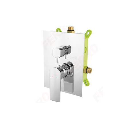 Bateria podtynkowa FERRO ALGEO SQUARE BOX 2-funkcyjna, kolor chrom