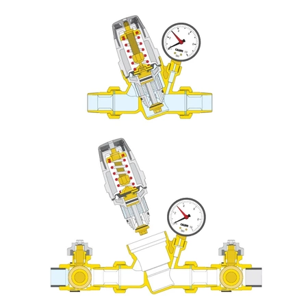 Automatyczny zawór do napełniania instalacji 1/2" z manometrem