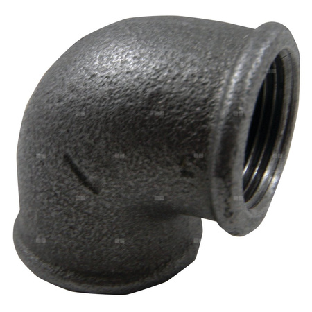 Kolanko 90' nakrętne A1 czarne 1 1/4"