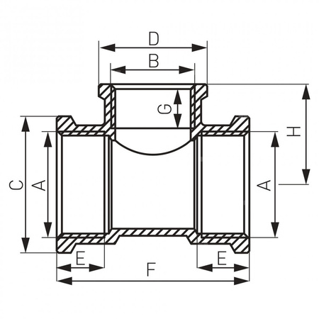 Trójnik FERRO redukcja mosiądz 3/4'' x 1/2'' x 3/4'' GW, kolor chrom