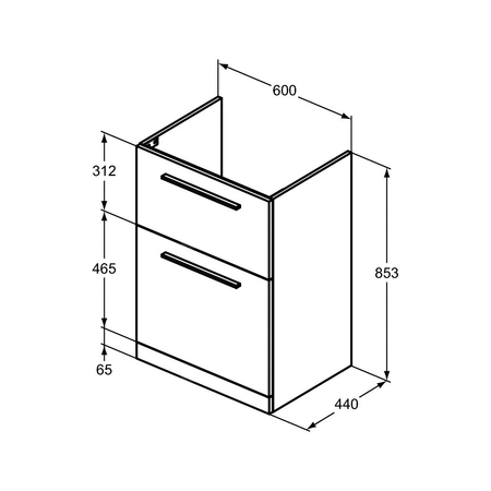 I.LIFE A SZAFKA UNIT 2 DRWS 60CM COF OAK