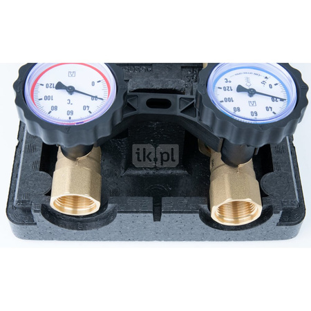 Grupa pompowa AFRISO PrimoTherm K 180-2 DN 25 WP 3-WM-R GZ x GW 1 1/2'' x 1'', z zaworem mieszającym, z izolacją, z pompą obiegową Wilo Para SC 25/6