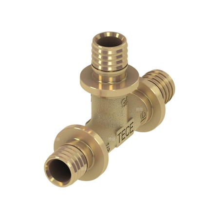 Trójnik TECE flex 90' mosiądz 25 mm (końcówka wtykowa x końcówka wtykowa x końcówka wtykowa)