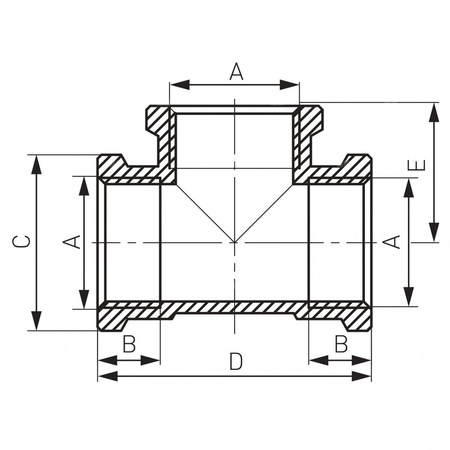 Trójnik FERRO mosiądz 1/2'' GW, kolor chrom