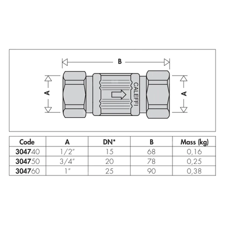 Zawór antyskażeniowy. Typu EB. Bez możliwości nadzoru z gwintem wewnętrznym 1/2”