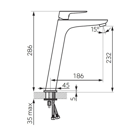 VITTO VerdeLine bateria umywalkowa nablatowa, złoty