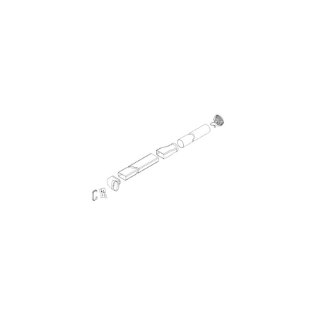 Zestaw odprowadzenia powietrza - montaż na ścianie wewnętrznej (kolanko ABS ∅ 125 - 150x70 mm rura PVC 1,5 m o przekroju prostokąta 150x70 mm łącznik ABS poziomy ∅ 125 mm - 150x70 mm rura PVC o dł.1 m i ∅ 125, kratka wentylacyjna ze sprężyną i otworem od 