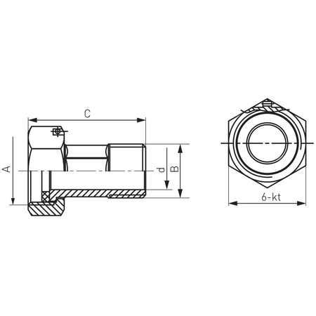 Półśrubunek FERRO, 1/2'' (GZ x GW)