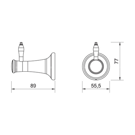 ANTICA wieszak pojedynczy, stary brąz