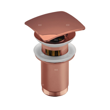 Zestaw odpływowy do umywalki PERFEXIM SPPMWK07K różowe złoto 2 3/4'', przycisk kwadratowy wypukły