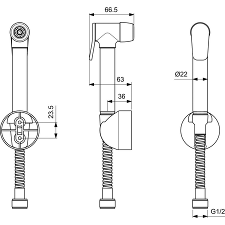 IDEALSPRAY uchwyt z wężem i bidet