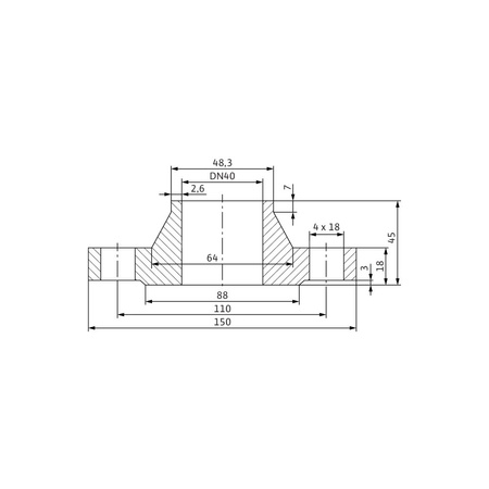 Zestaw przeciwkołnierzy stal nierdzewna, przył. DN 40 dł.130mm szer.130mm WILO