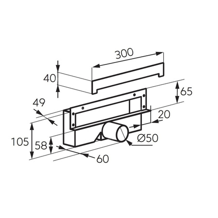 Odpływ ścienny WALL SLIM, 30 cm