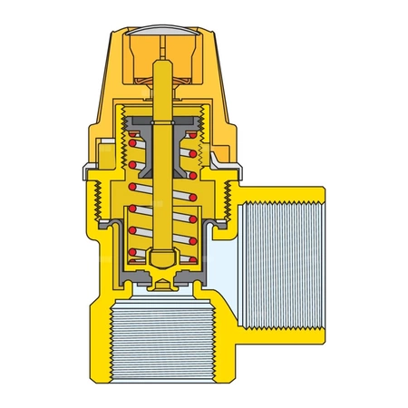 Zawór przelewowy CALEFFI dla instalacji solarnych mosiądz (chromowany) 2,5 bar GW 3/4'' x 1''