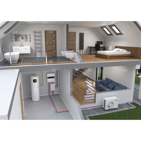 Pakiet - Pompa ciepła powietrzna powietrze-woda monoblok ARISTON NIMBUS PLUS M NET R32 9.5 kW 400 V + Moduł naścienny Sensys HD z łącznością Wi-FI